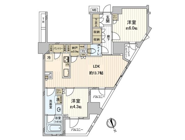 プレミスト三鷹 間取図(平面図)