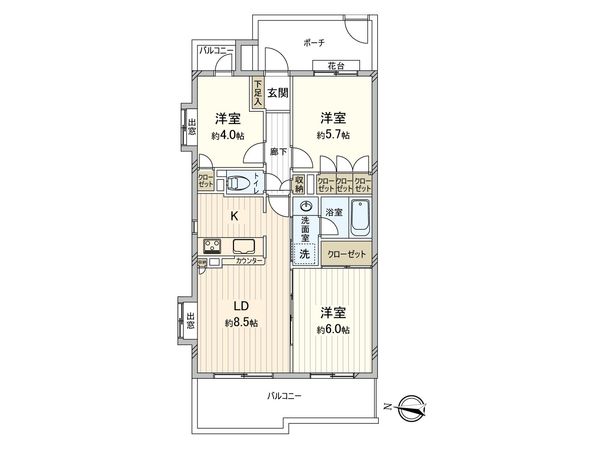 クリオ三鷹伍番館 間取図(平面図)