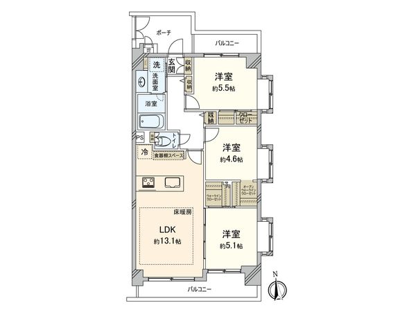 サンティール三鷹ノースウィング 間取図(平面図) サンティール三鷹ノースウィング 間取図(平面図)