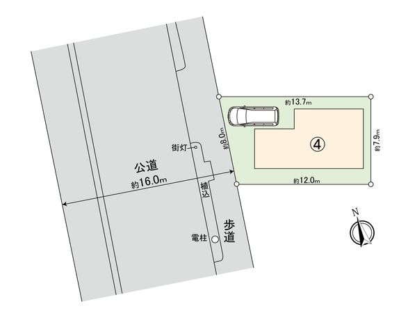 小平市上水新町1丁目 土地 4区画 区画図 小平市上水新町1丁目 土地 4区画 区画図