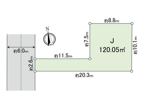 国分寺市北町3丁目 土地J区画 区画図