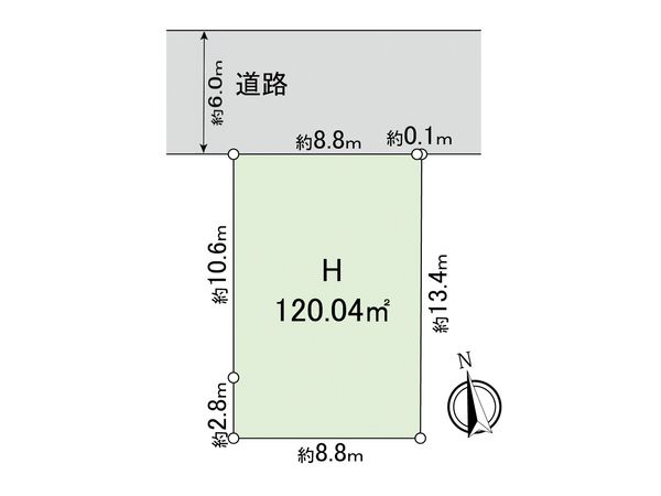 国分寺市北町3丁目 土地H区画 区画図