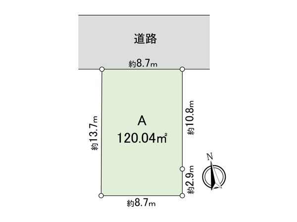 国分寺市北町3丁目 土地A区画 区画図