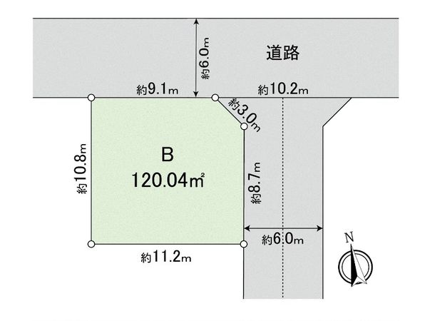国分寺市北町3丁目 土地B区画 区画図