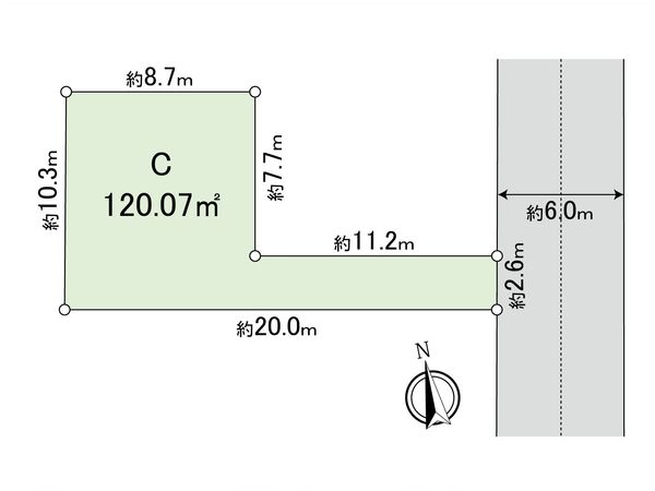 国分寺市北町3丁目 土地C区画 区画図