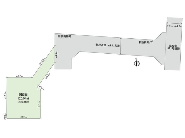 小金井市貫井南町4丁目 土地 B区画 区画図 小金井市貫井南町4丁目 土地 B区画 区画図