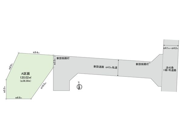 小金井市貫井南町4丁目 土地 A区画 区画図 小金井市貫井南町4丁目 土地 A区画 区画図