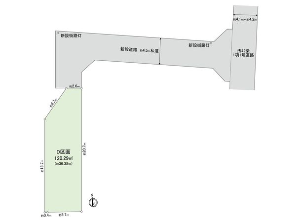 小金井市貫井南町4丁目 土地 D区画 区画図 小金井市貫井南町4丁目 土地 D区画 区画図