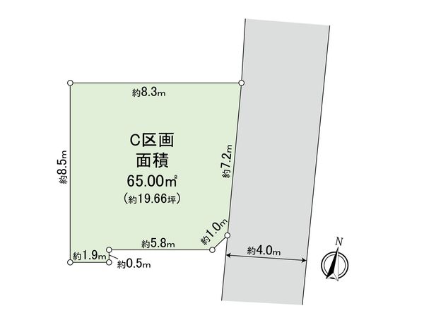 東大和市向原6丁目 土地 C区画 区画図 東大和市向原6丁目 土地 C区画 区画図