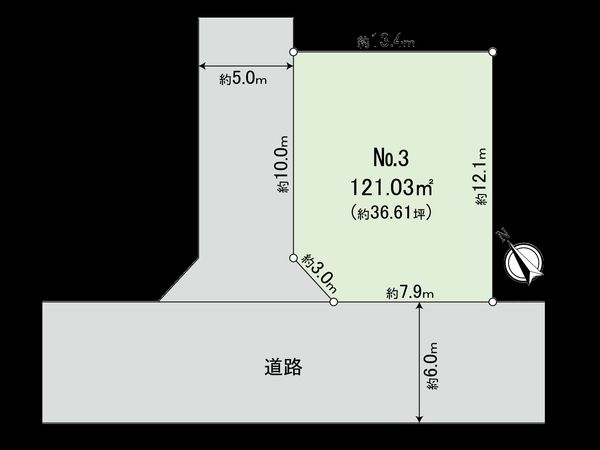 国立市谷保 3区画 区画図