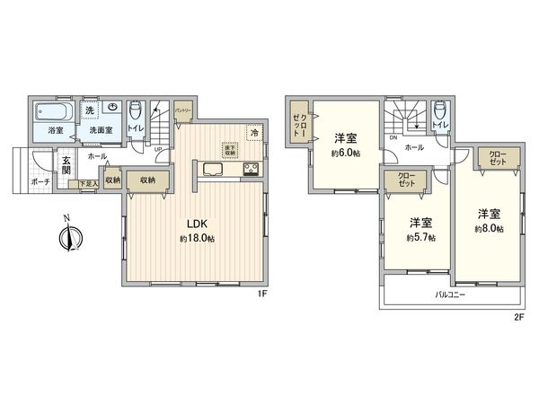 国分寺市北町4丁目 新築戸建 間取図(平面図)