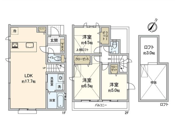 国分寺市東戸倉1丁目 新築戸建 間取図(平面図) 国分寺市東戸倉1丁目 新築戸建 間取図(平面図)