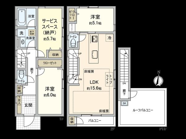 国立市西2丁目 3号棟 間取図(平面図) 国立市西2丁目 3号棟 間取図(平面図)