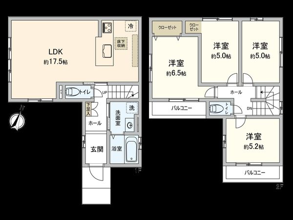 国分寺市高木町1丁目 3号棟 間取図(平面図)
