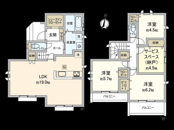国立市谷保 A号棟 間取図(平面図) 国立市谷保 A号棟 間取図(平面図)