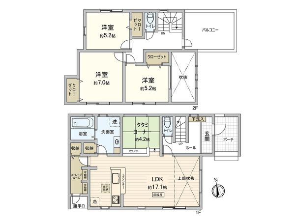 国分寺市本多4丁目 新築戸建 間取図(平面図)
