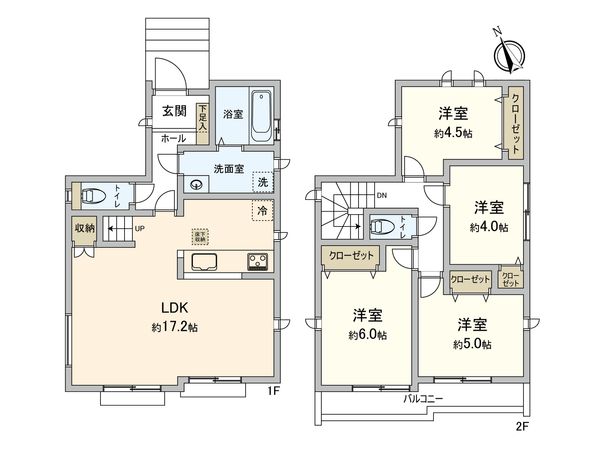 小平市上水本町2丁目 新築戸建I号棟 間取図(平面図)