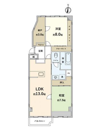シャトー小金井 間取図(平面図) シャトー小金井 間取図(平面図)