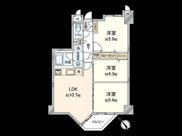 マイキャッスル国立 間取図(平面図) マイキャッスル国立 間取図(平面図)