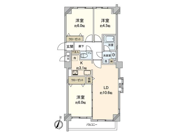 コスモ桜木町グランポール 間取図(平面図)