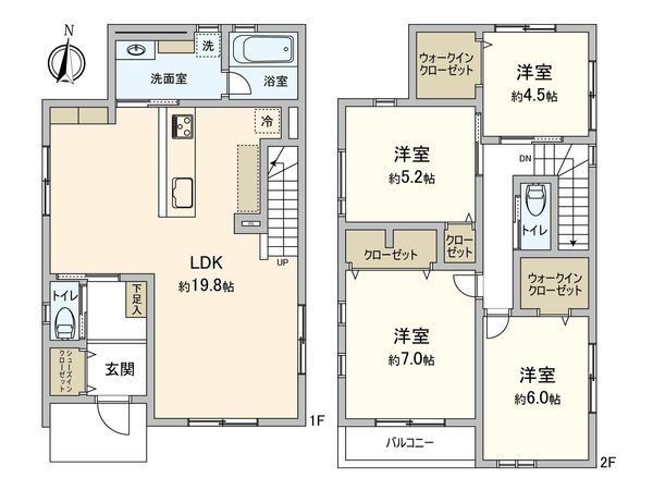 船橋市前貝塚町 新築戸建 1号棟 間取図(平面図)