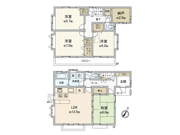 船橋市旭町1丁目 戸建 間取図(平面図) 船橋市旭町1丁目 戸建 間取図(平面図)