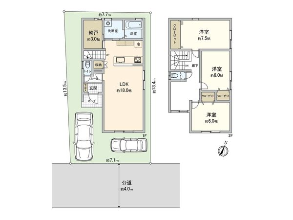 さいたま市北区別所町 A号棟 間取図(平面図)