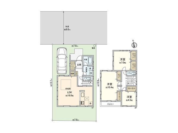 さいたま市西区大字西遊馬 N号棟 間取図(平面図) さいたま市西区大字西遊馬 N号棟 間取図(平面図)