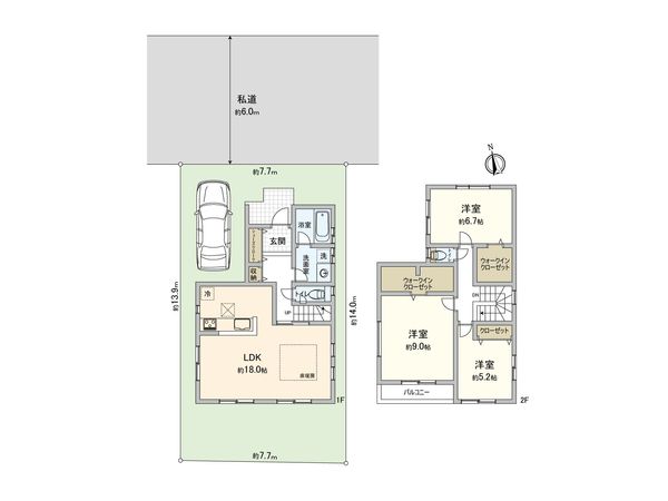 さいたま市西区大字西遊馬 M号棟 間取図(平面図) さいたま市西区大字西遊馬 M号棟 間取図(平面図)
