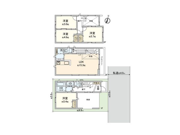 さいたま市大宮区大成町2丁目 2号棟 間取図(平面図)