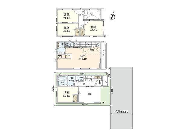 さいたま市大宮区大成町2丁目 3号棟 間取図(平面図)