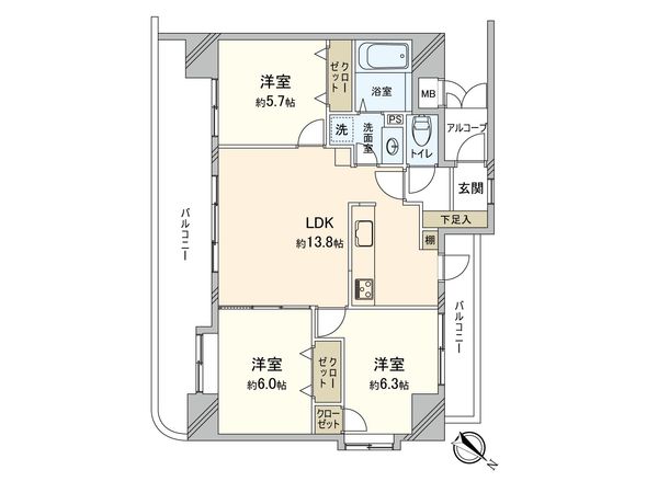 ローヤルシティ大宮吉敷町 間取図(平面図)