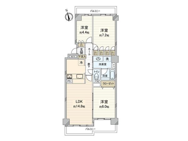 ベルヴィル大宮 B棟 間取図(平面図)