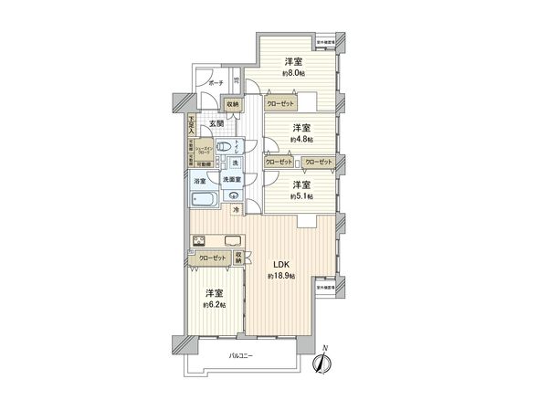 ライオンズヴィアーレ大宮 間取図(平面図)